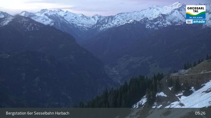 Archiv Foto Webcam Großarl - Bergstation 6er Sesselbahn Harbach