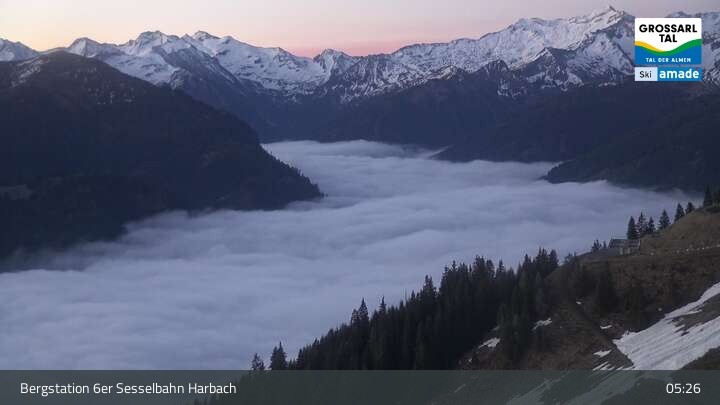 Archiv Foto Webcam Großarl - Bergstation 6er Sesselbahn Harbach