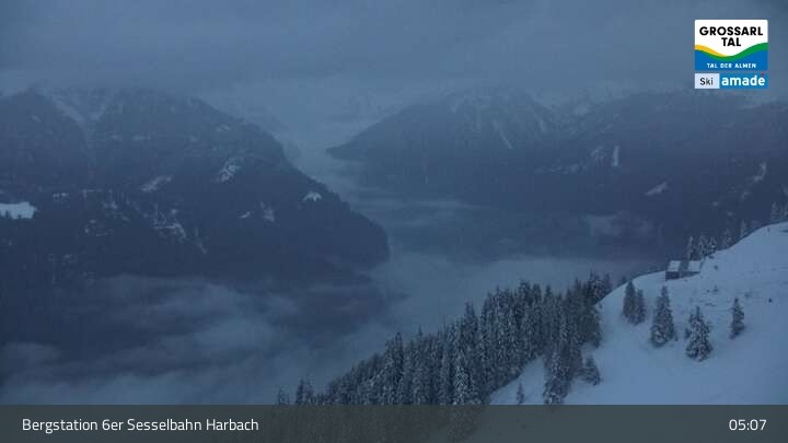 Archived image Webcam Großarl - Bergstation 6er Sesselbahn Harbach