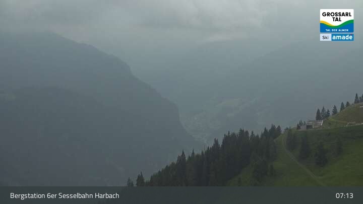 Archived image Webcam Großarl - Bergstation 6er Sesselbahn Harbach