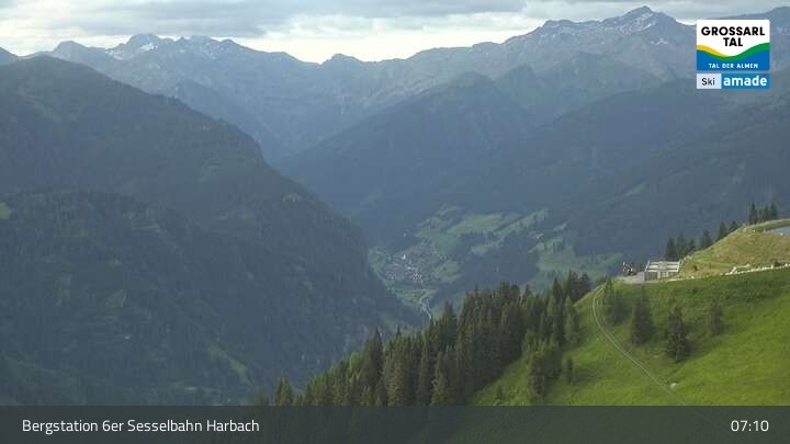 Archiv Foto Webcam Großarl - Bergstation 6er Sesselbahn Harbach