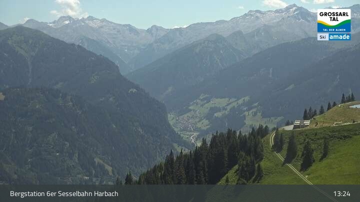 Archiv Foto Webcam Großarl - Bergstation 6er Sesselbahn Harbach