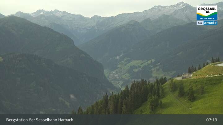 Archiv Foto Webcam Großarl - Bergstation 6er Sesselbahn Harbach