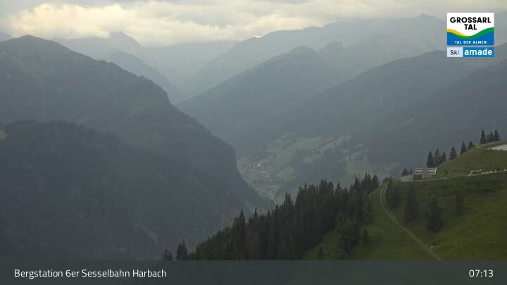 Archiv Foto Webcam Großarl - Bergstation 6er Sesselbahn Harbach