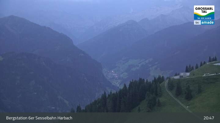 Archiv Foto Webcam Großarl - Bergstation 6er Sesselbahn Harbach