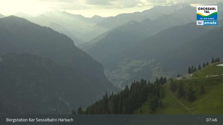 Archiv Foto Webcam Großarl - Bergstation 6er Sesselbahn Harbach