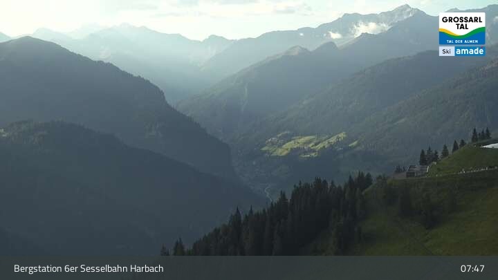 Archiv Foto Webcam Großarl - Bergstation 6er Sesselbahn Harbach