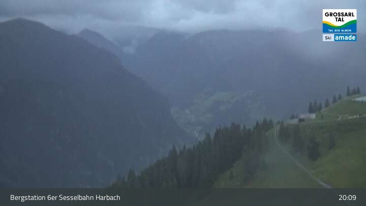 Archiv Foto Webcam Großarl - Bergstation 6er Sesselbahn Harbach
