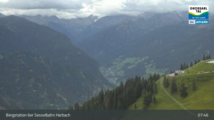 Archiv Foto Webcam Großarl - Bergstation 6er Sesselbahn Harbach