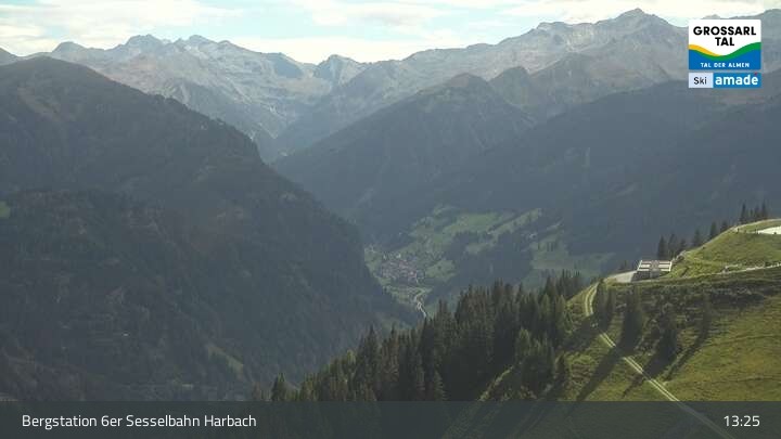 Archived image Webcam Großarl - Bergstation 6er Sesselbahn Harbach