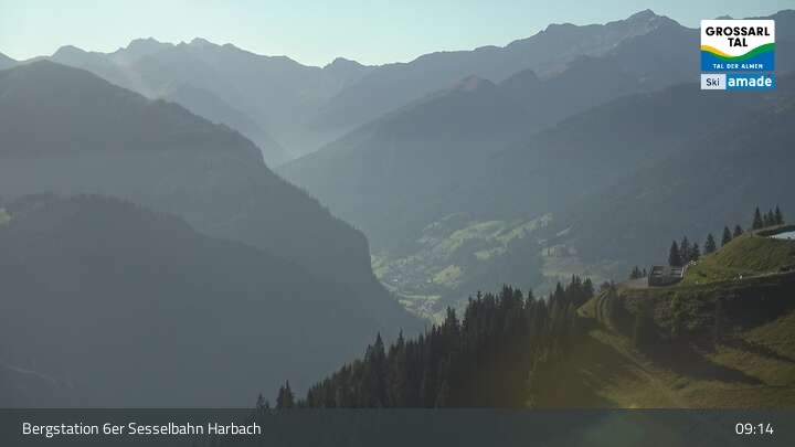 Archiv Foto Webcam Großarl - Bergstation 6er Sesselbahn Harbach