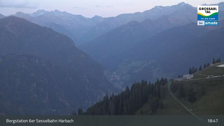 Archiv Foto Webcam Großarl - Bergstation 6er Sesselbahn Harbach