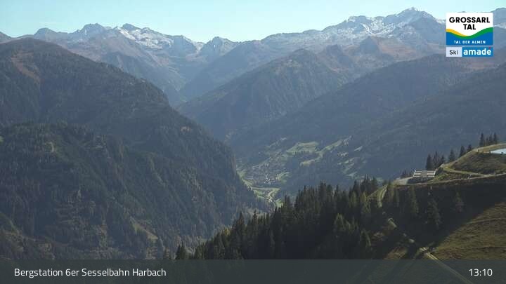 Archiv Foto Webcam Großarl - Bergstation 6er Sesselbahn Harbach