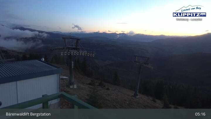 Archived image Webcam Top Station Bärenwaldlift (Klippitztörl)