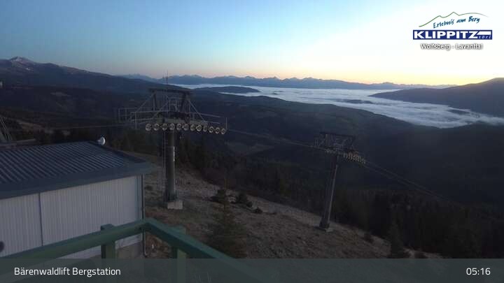 Archived image Webcam Top Station Bärenwaldlift (Klippitztörl)
