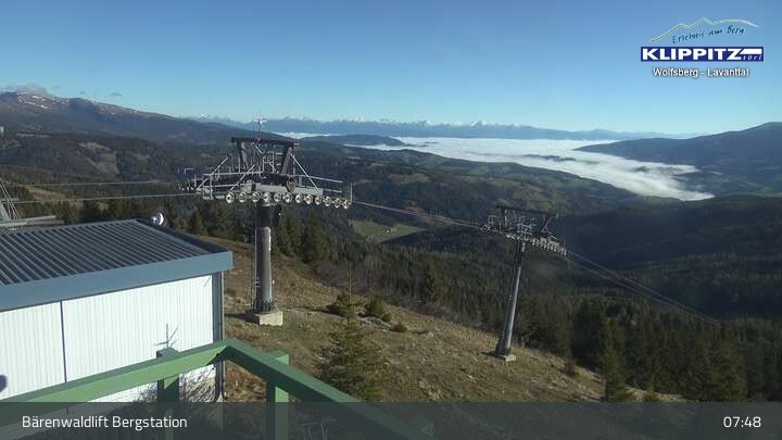 Archived image Webcam Top Station Bärenwaldlift (Klippitztörl)