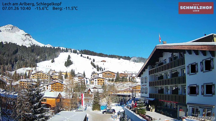 Archived image Webcam Hotel Schmelzhof (Lech)