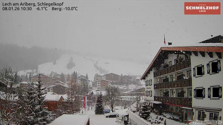 Archiv Foto Webcam Lech: Hotel Schmelzhof