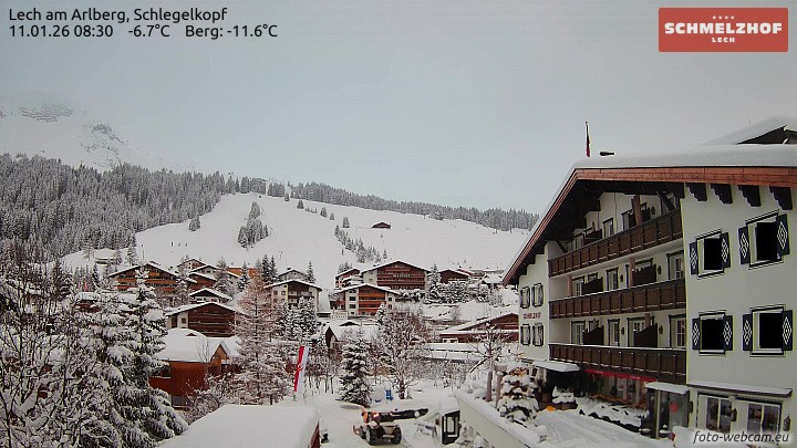 Archived image Webcam Hotel Schmelzhof (Lech)