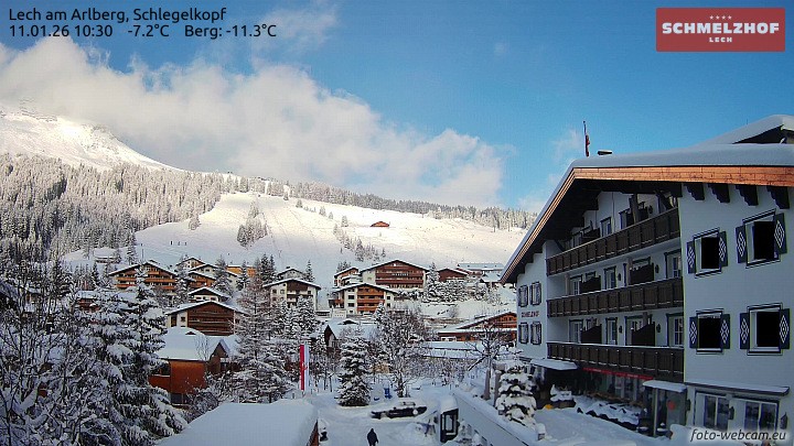 Archived image Webcam Hotel Schmelzhof (Lech)