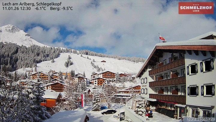 Archived image Webcam Hotel Schmelzhof (Lech)
