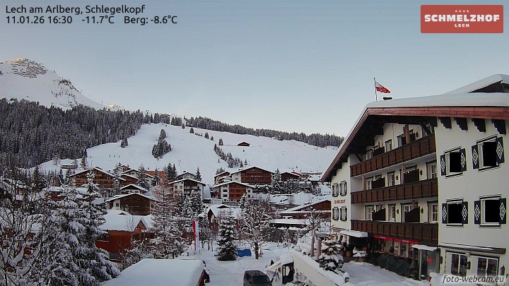 Archived image Webcam Hotel Schmelzhof (Lech)