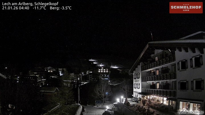 Archived image Webcam Hotel Schmelzhof (Lech)