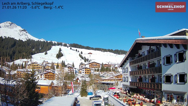 Archived image Webcam Hotel Schmelzhof (Lech)