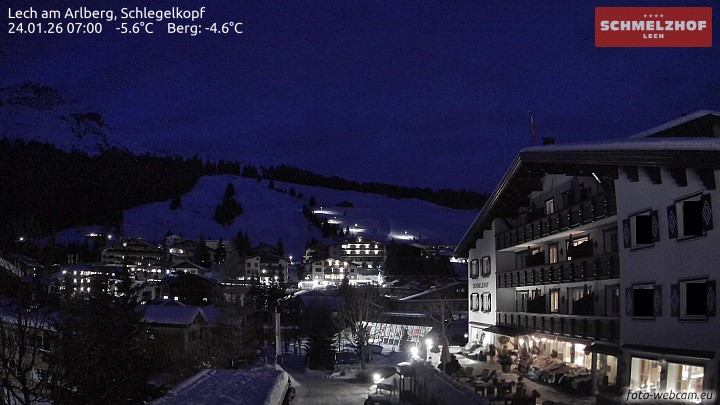 Archived image Webcam Hotel Schmelzhof (Lech)