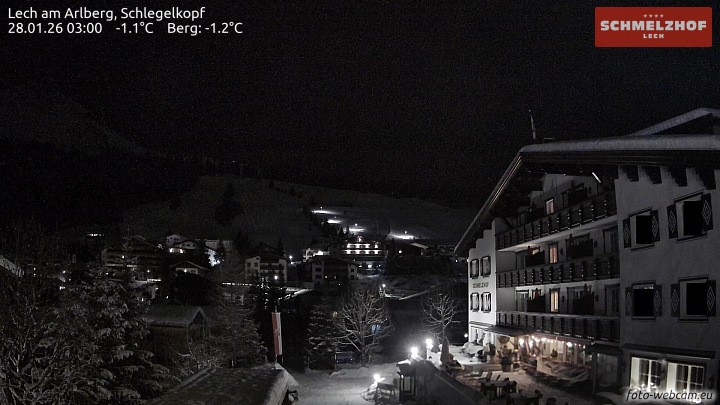 Archived image Webcam Hotel Schmelzhof (Lech)