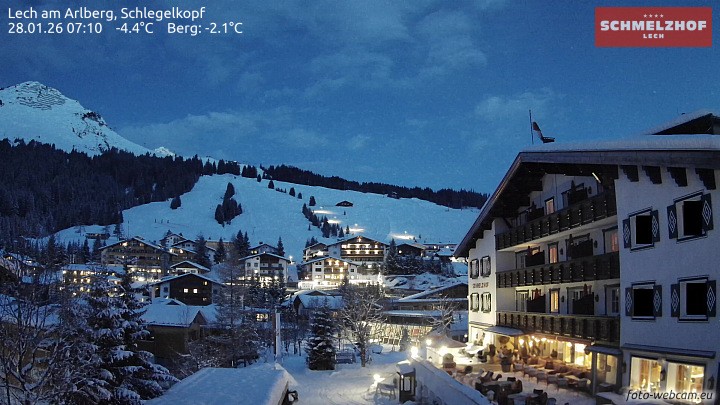 Archived image Webcam Hotel Schmelzhof (Lech)