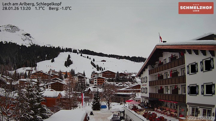 Archived image Webcam Hotel Schmelzhof (Lech)