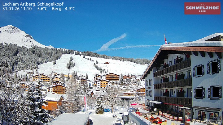 Archived image Webcam Hotel Schmelzhof (Lech)