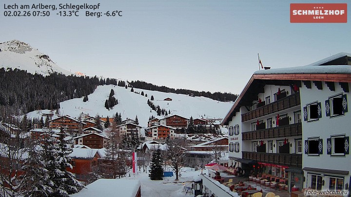 Archived image Webcam Hotel Schmelzhof (Lech)