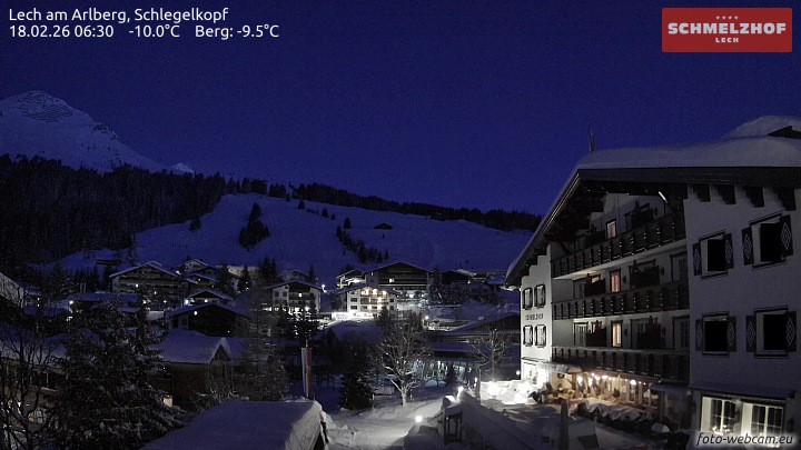 Archiv Foto Webcam Lech: Hotel Schmelzhof