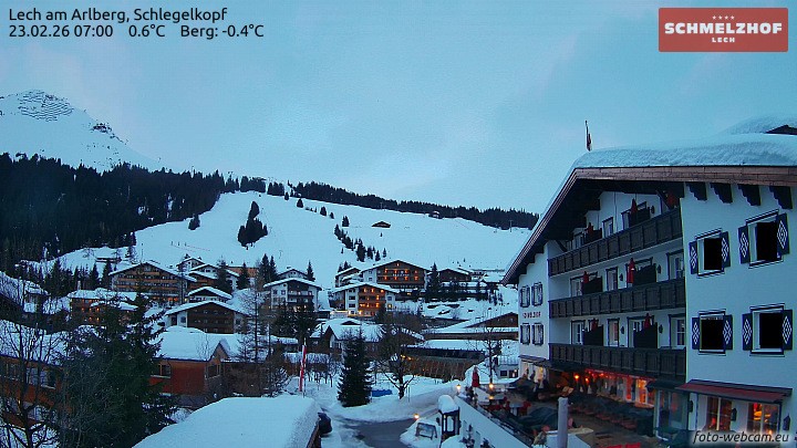 Archiv Foto Webcam Lech: Hotel Schmelzhof