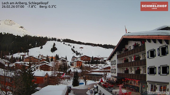 Archived image Webcam Hotel Schmelzhof (Lech)