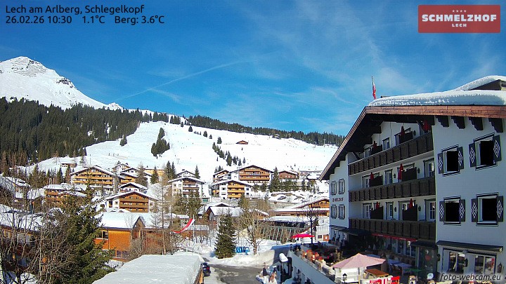 Archived image Webcam Hotel Schmelzhof (Lech)