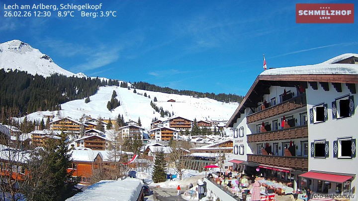 Archived image Webcam Hotel Schmelzhof (Lech)