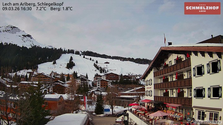 Archived image Webcam Hotel Schmelzhof (Lech)