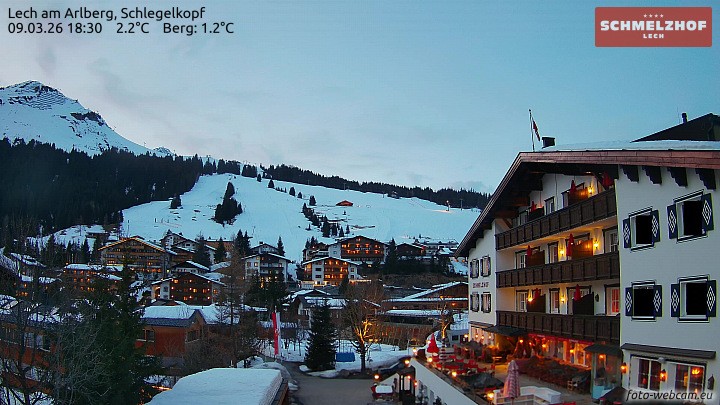 Archived image Webcam Hotel Schmelzhof (Lech)