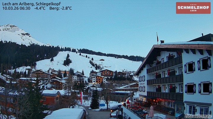 Archived image Webcam Hotel Schmelzhof (Lech)
