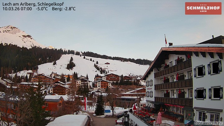 Archived image Webcam Hotel Schmelzhof (Lech)