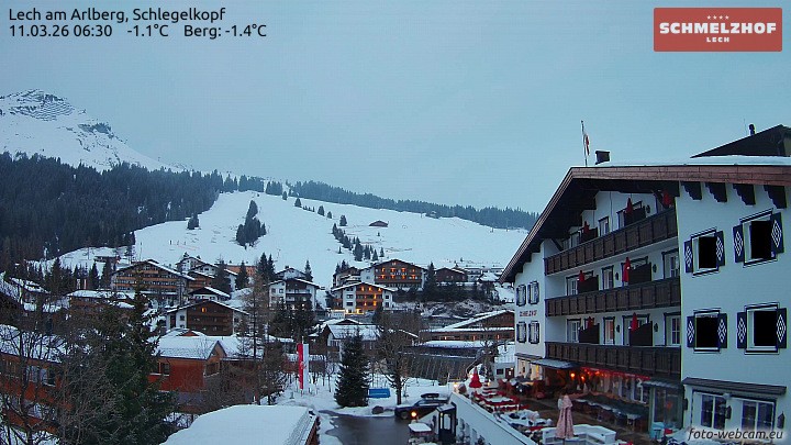 Archived image Webcam Hotel Schmelzhof (Lech)