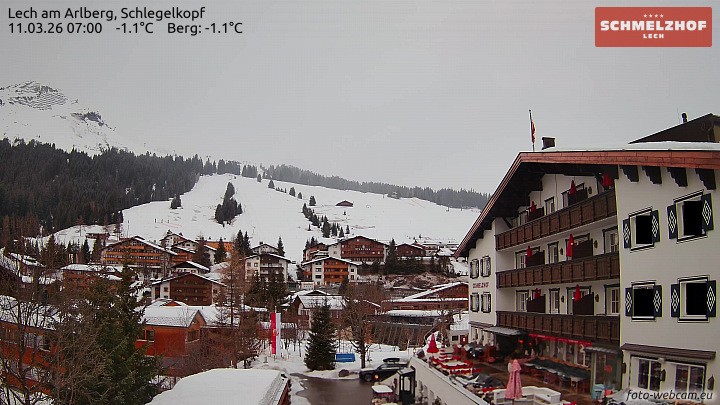 Archived image Webcam Hotel Schmelzhof (Lech)