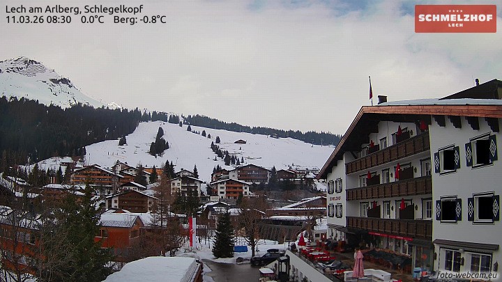 Archived image Webcam Hotel Schmelzhof (Lech)