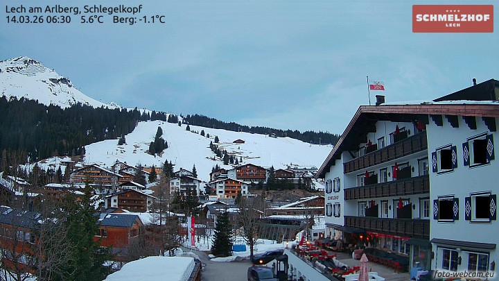 Archived image Webcam Hotel Schmelzhof (Lech)