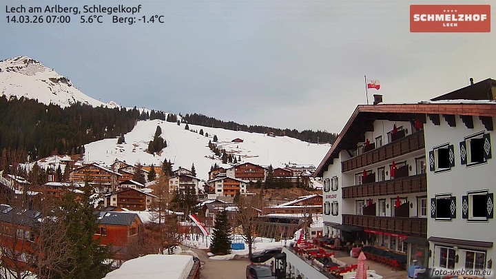 Archived image Webcam Hotel Schmelzhof (Lech)