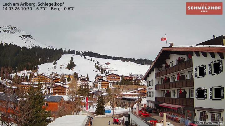 Archived image Webcam Hotel Schmelzhof (Lech)