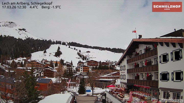 Archiv Foto Webcam Lech: Hotel Schmelzhof
